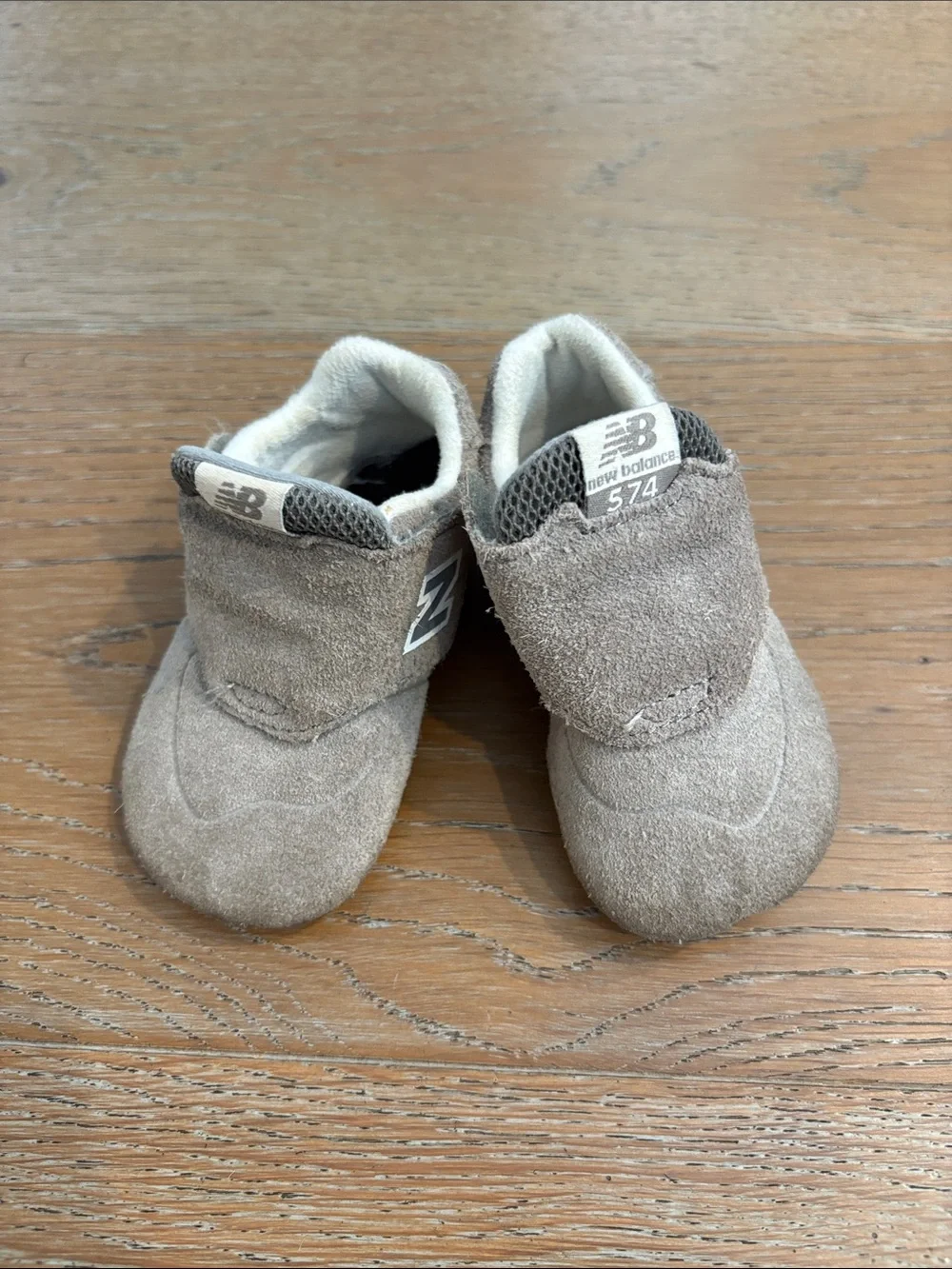 New Balance Baby 574 Suede Walker Shoes in Taupe Gray